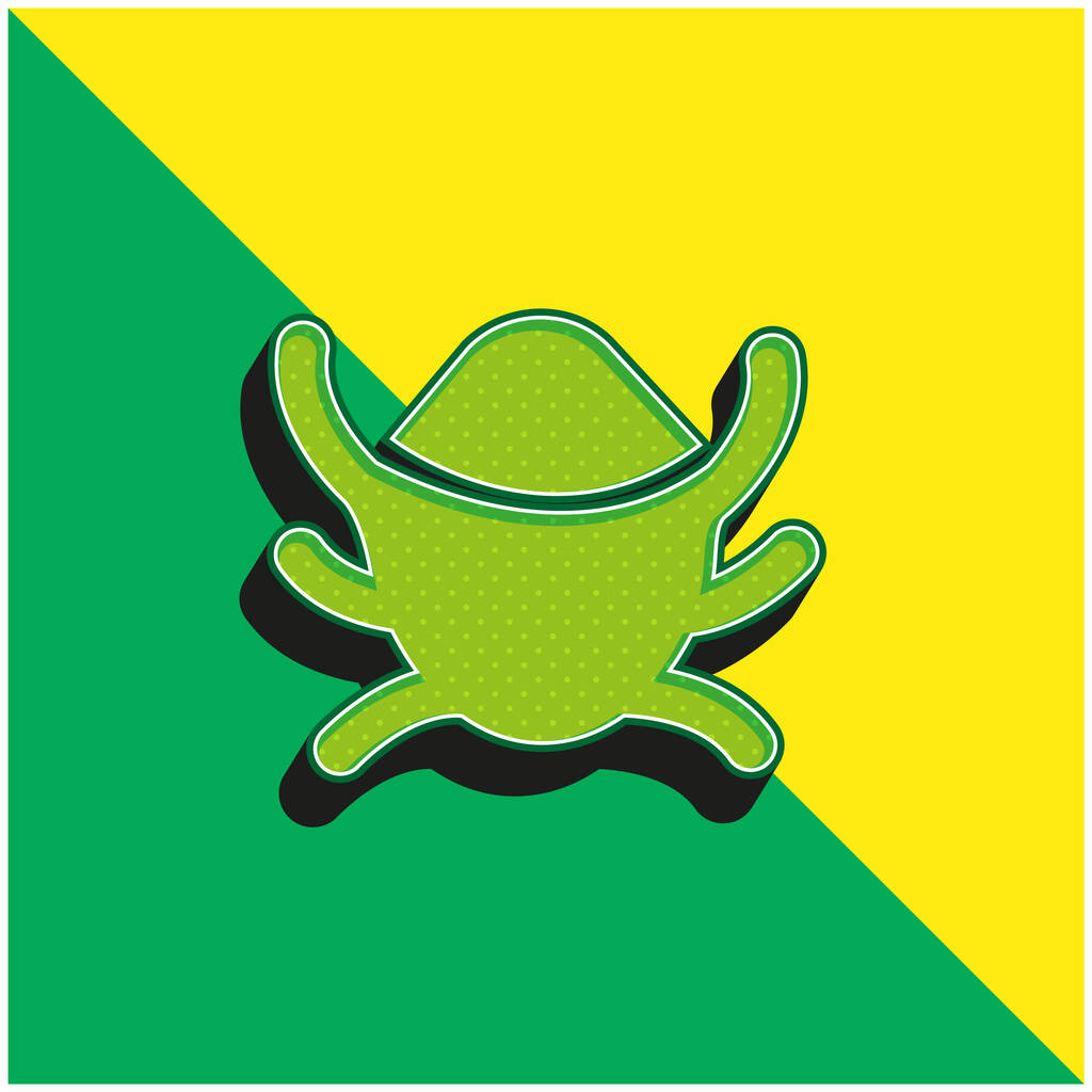 アプリのバグ緑と黄色の現代的な3Dベクトルアイコンのロゴ - ベクター画像