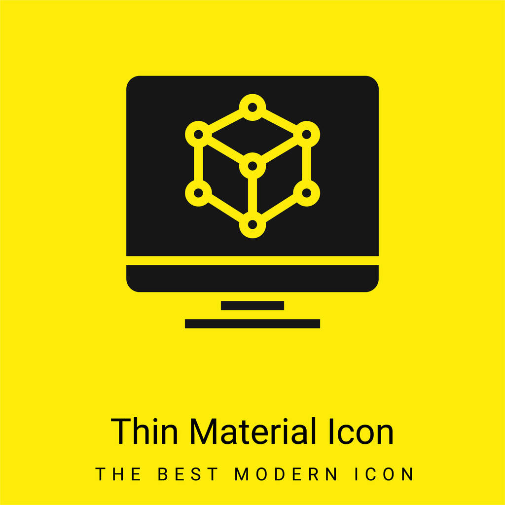 3d modelagem mínima amarelo brilhante ícone de material - Vetor, Imagem