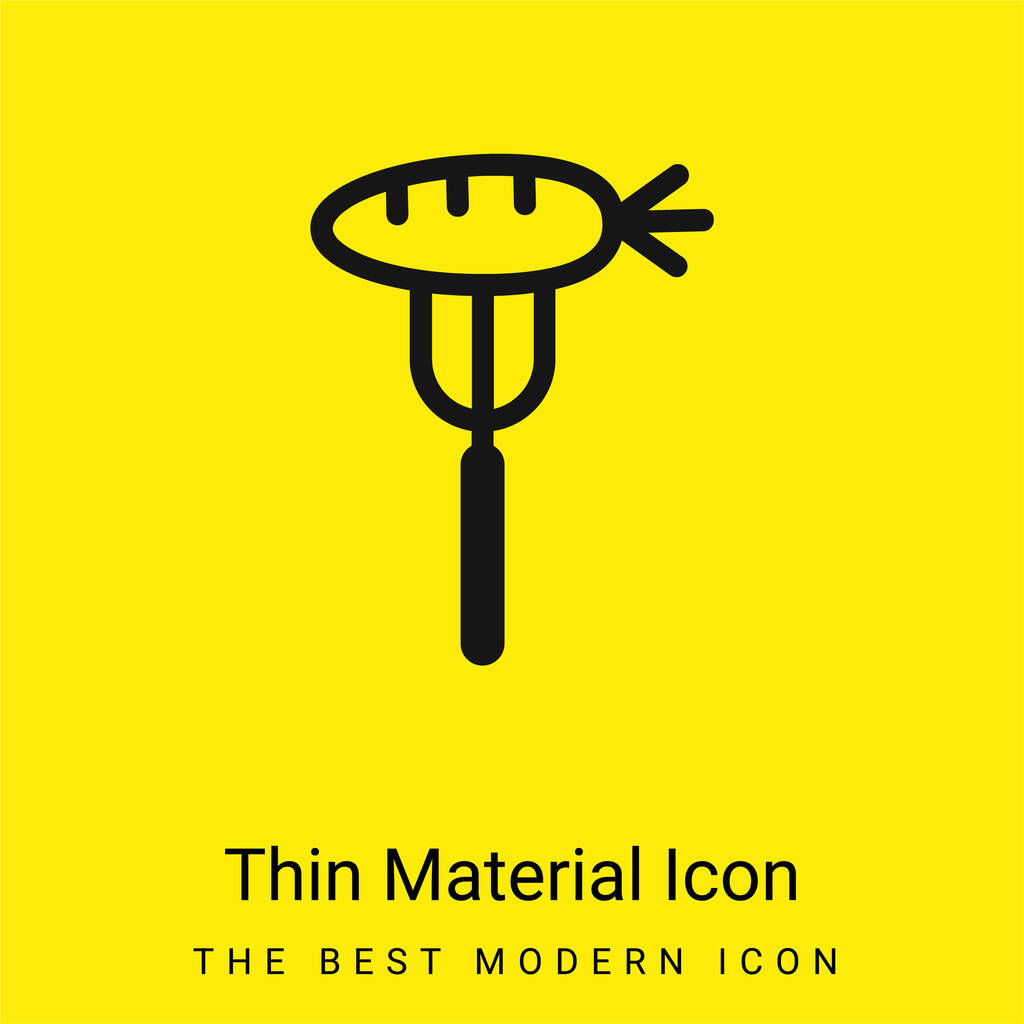 Baby Karotka na vidličce minimální jasně žlutý materiál ikona - Vektor, obrázek