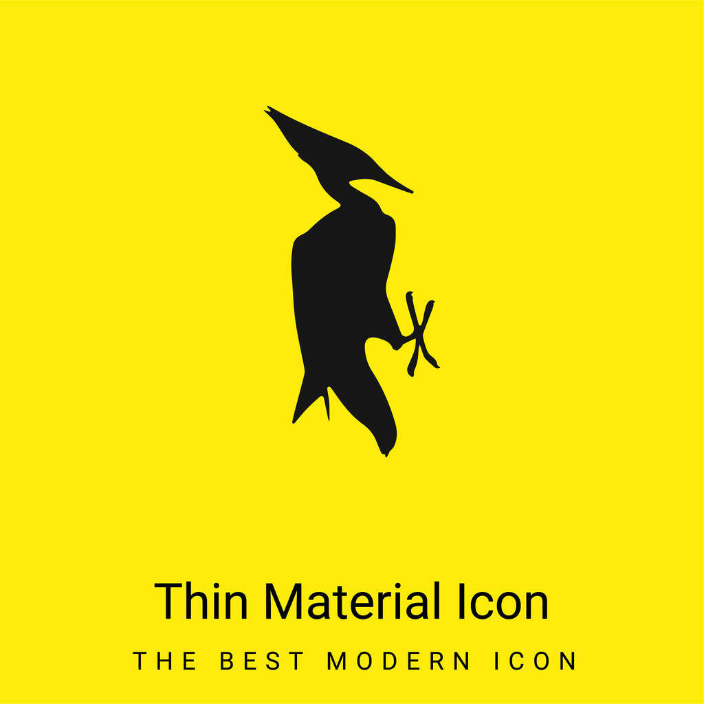 Lintu muoto minimaalinen kirkkaan keltainen materiaali kuvake - Vektori, kuva