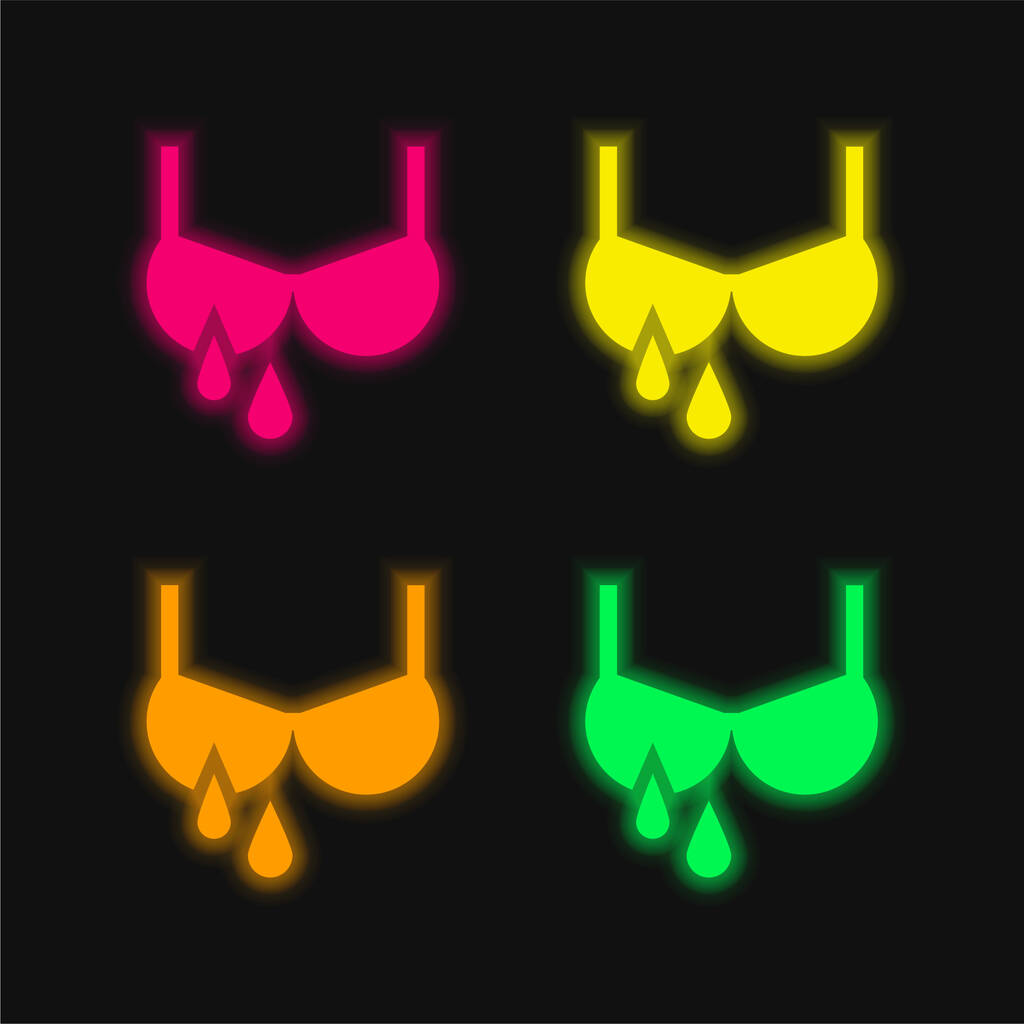Stillen vier Farben leuchtenden Neon-Vektor-Symbol - Vektor, Bild