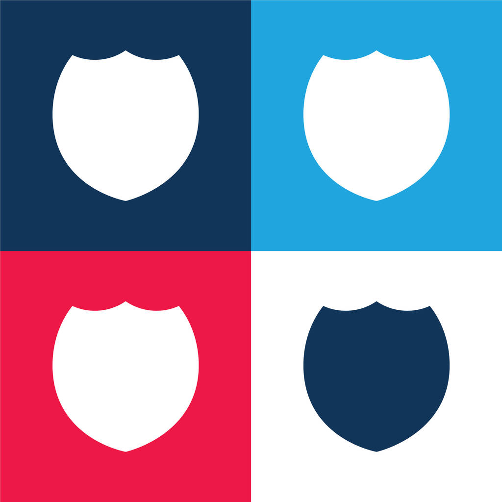 Černá odznak modrá a červená čtyři barvy minimální ikona nastavena - Vektor, obrázek