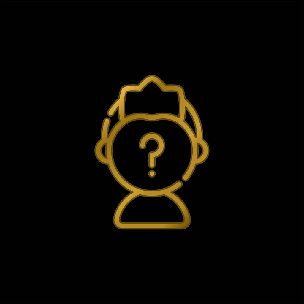 Anonim altın kaplama metalik simge veya logo vektörü - Vektör, Görsel