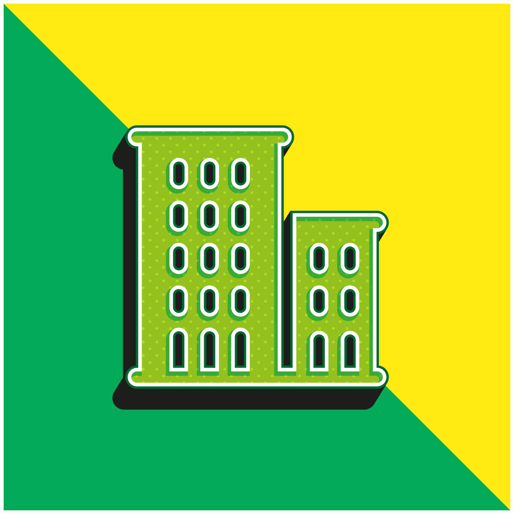 Квартири Зелено-жовтий сучасний 3d векторний логотип
 - Вектор, зображення