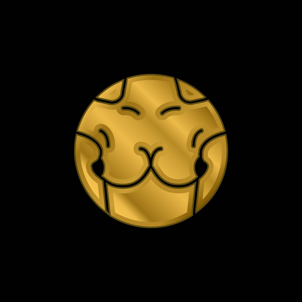 Brust vergoldet metallisches Symbol oder Logo-Vektor - Vektor, Bild