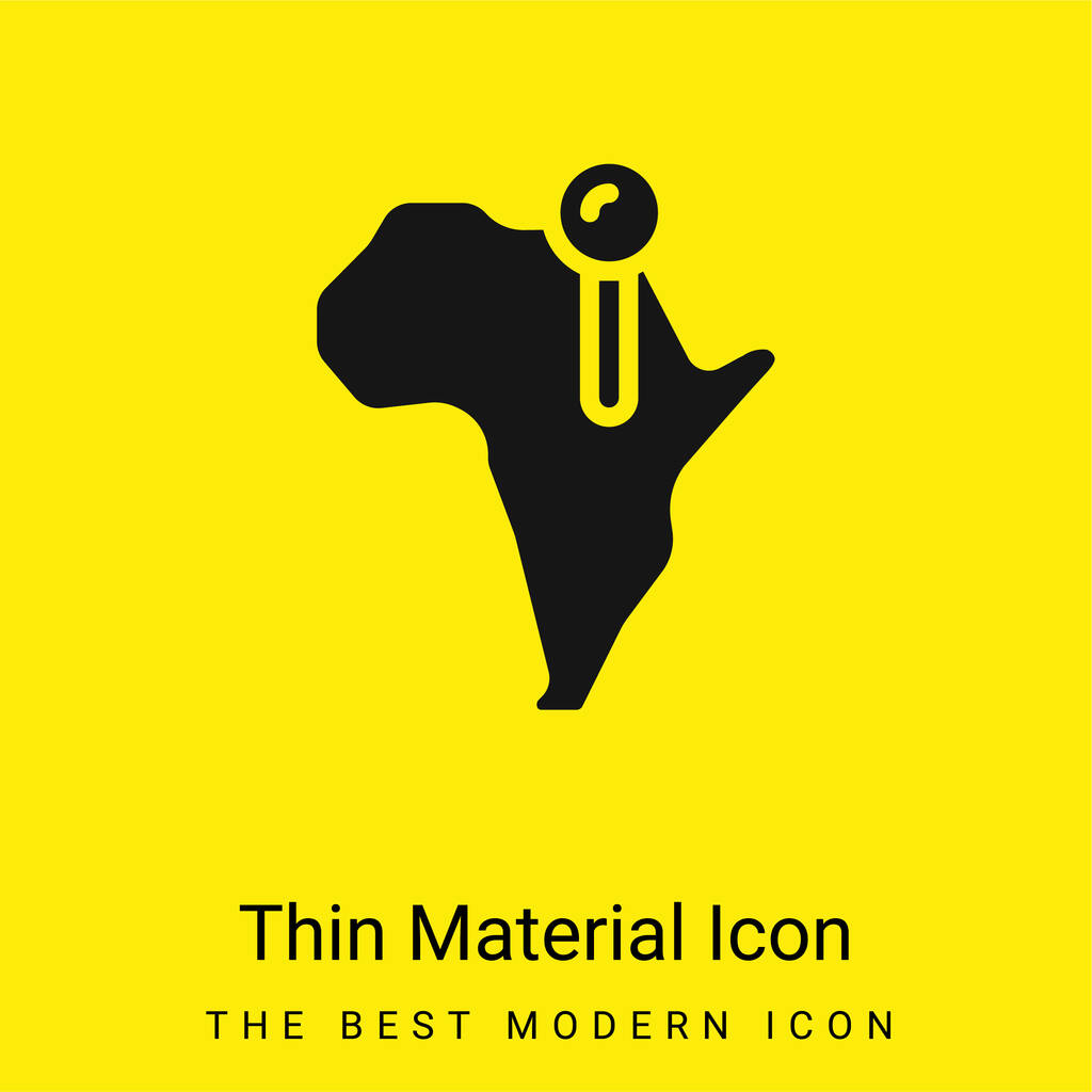 Africa minimal bright yellow material icon - Vector, Image
