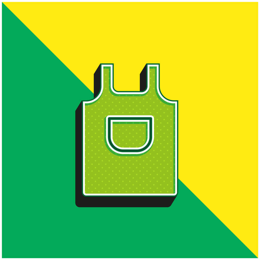 Grembiule verde e giallo moderno logo icona vettoriale 3d - Vettoriali, immagini
