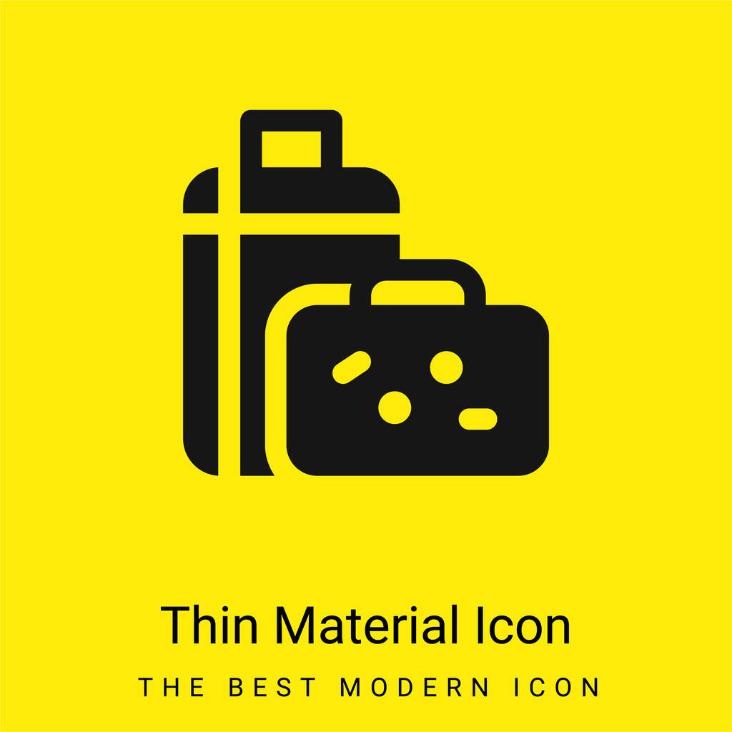 Baggage minimal bright yellow material icon - Vector, Image