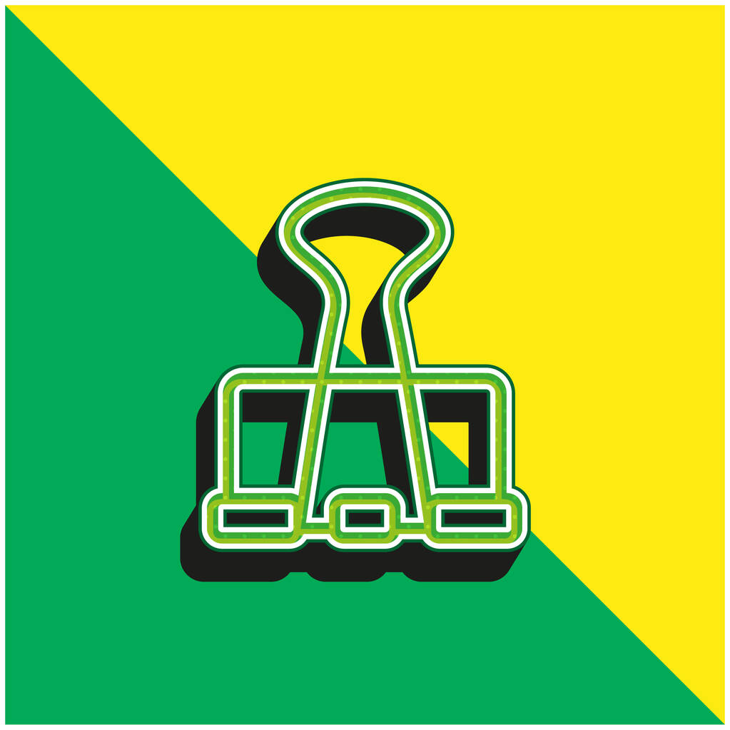 Großer Clip Grünes und gelbes modernes 3D-Vektor-Symbol-Logo - Vektor, Bild