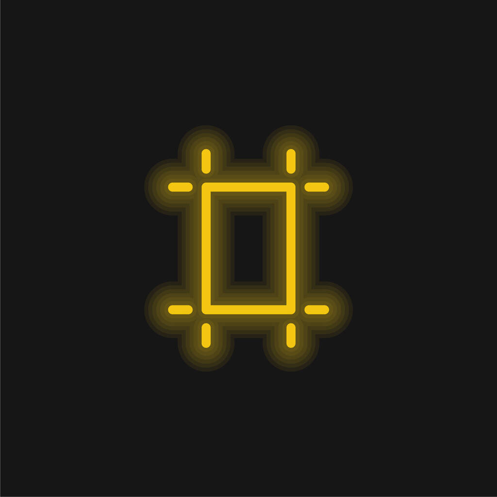 Artboard yellow glowing neon icon - Vector, Image