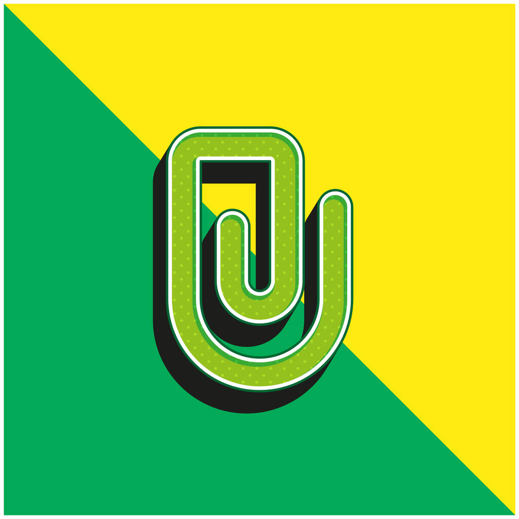 Великий кліп зелений і жовтий сучасний 3d вектор значок логотип
 - Вектор, зображення