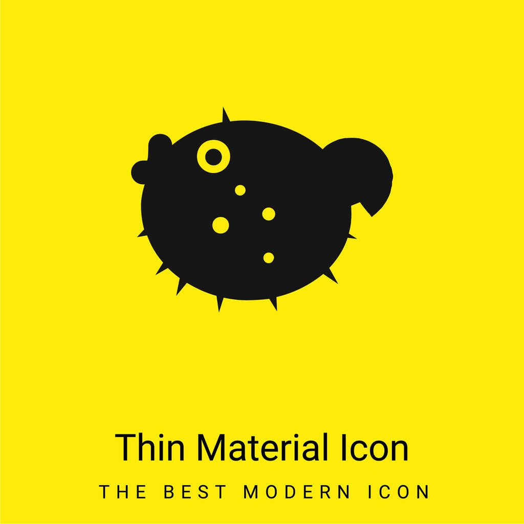 Blowfish minimální jasně žlutý materiál ikona - Vektor, obrázek