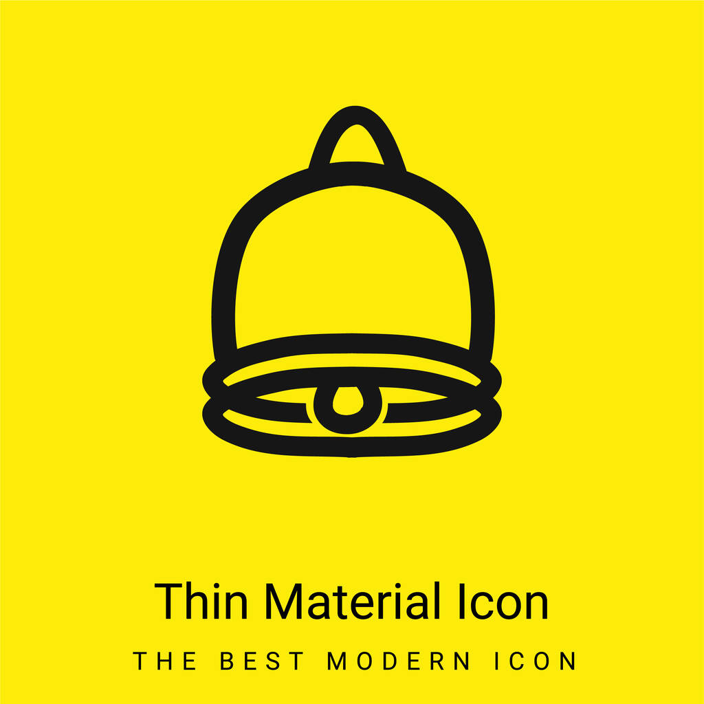 Bell Hand Drawn Interface Symbol минимальный ярко-желтый значок материала - Вектор,изображение