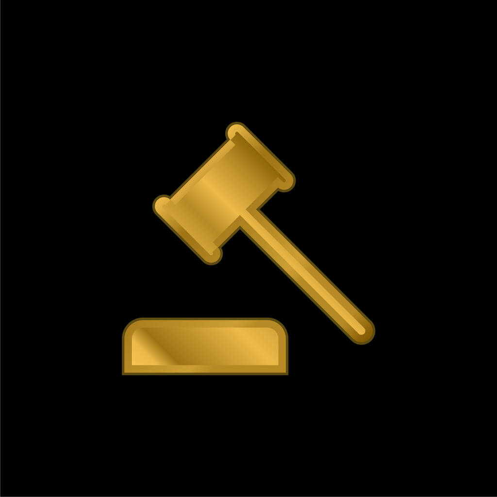 Aukce pozlacená metalická ikona nebo vektor loga - Vektor, obrázek
