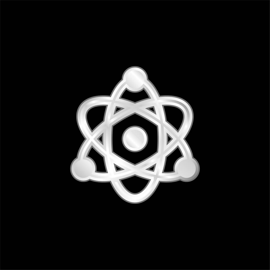 Atom icône métallique argentée - Vecteur, image