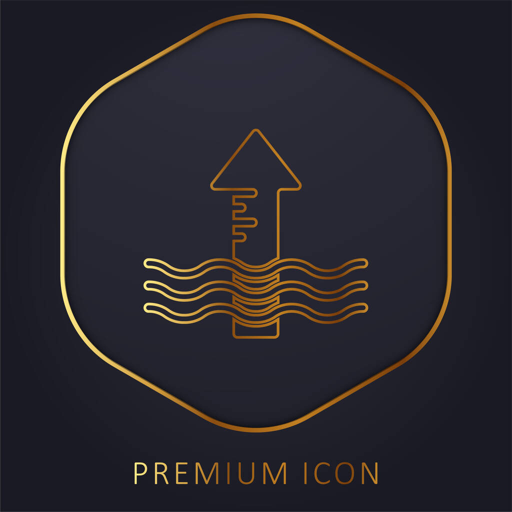 Стрілка Золота лінія логотип або значок преміум-класу
 - Вектор, зображення