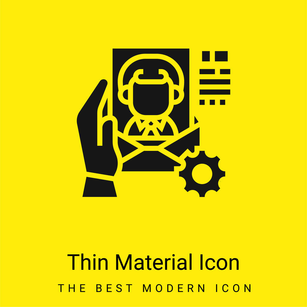 Ügynökség minimális fényes sárga anyag ikon - Vektor, kép