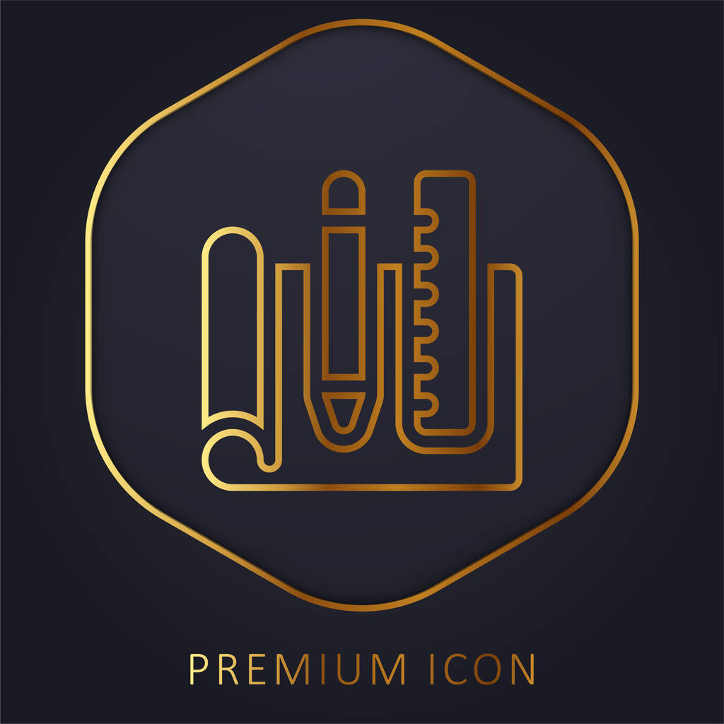 логотип або значок преміум-класу " Золота лінія "
 - Вектор, зображення