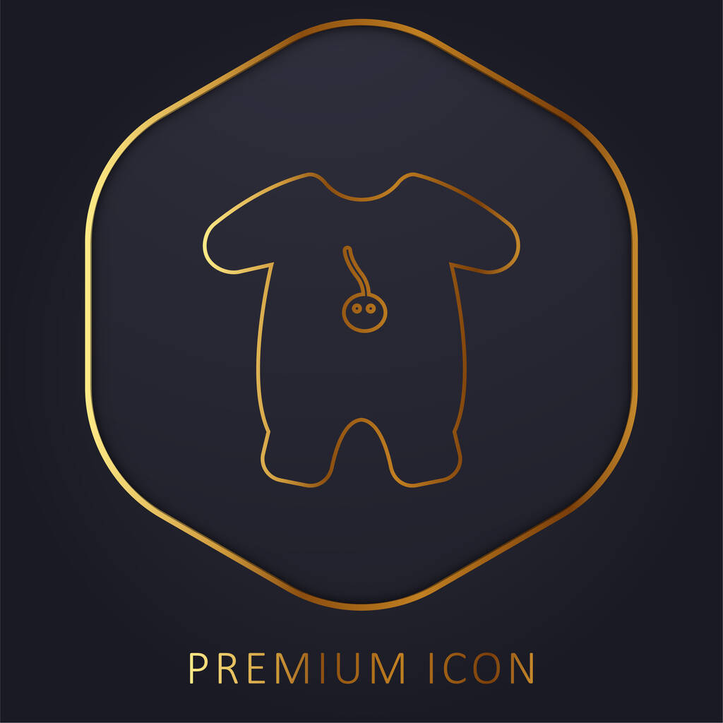 Baby Outfit mit Cartoon Design goldene Linie Premium-Logo oder Symbol - Vektor, Bild