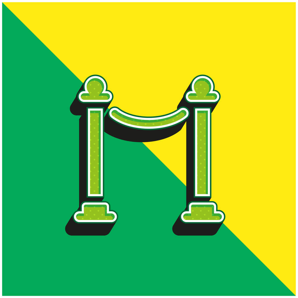 Φράγμα Πράσινο και κίτρινο σύγχρονο 3d διάνυσμα εικονίδιο λογότυπο - Διάνυσμα, εικόνα