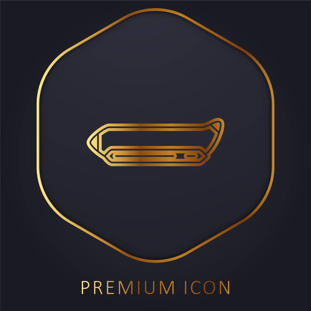 Banánhajó arany vonal prémium logó vagy ikon - Vektor, kép