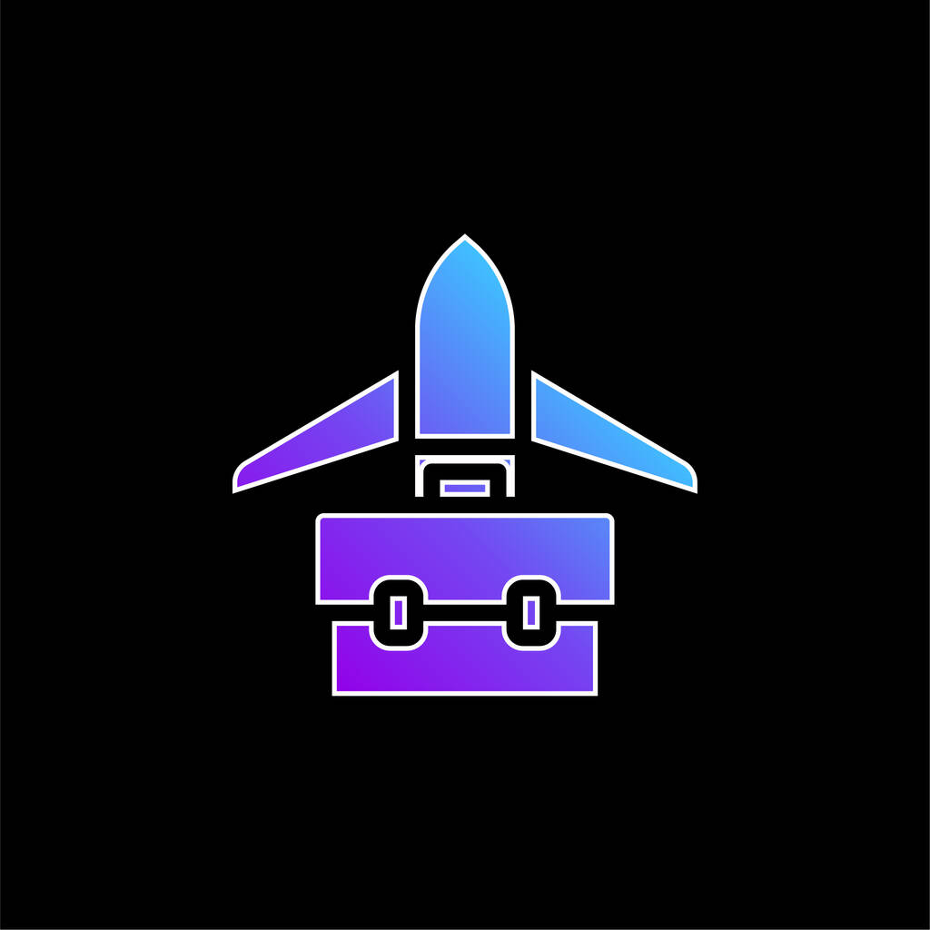 Avión azul gradiente vector icono - Vector, Imagen