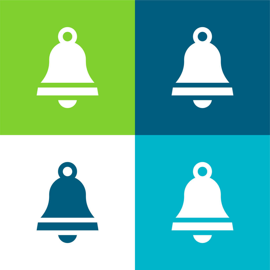 Bell Ensemble d'icônes minimal plat quatre couleurs - Vecteur, image