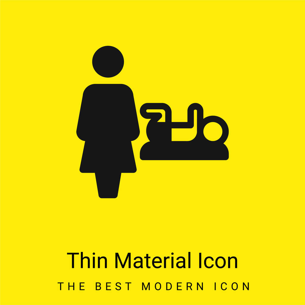 Baby Change minime icône de matériau jaune vif - Vecteur, image