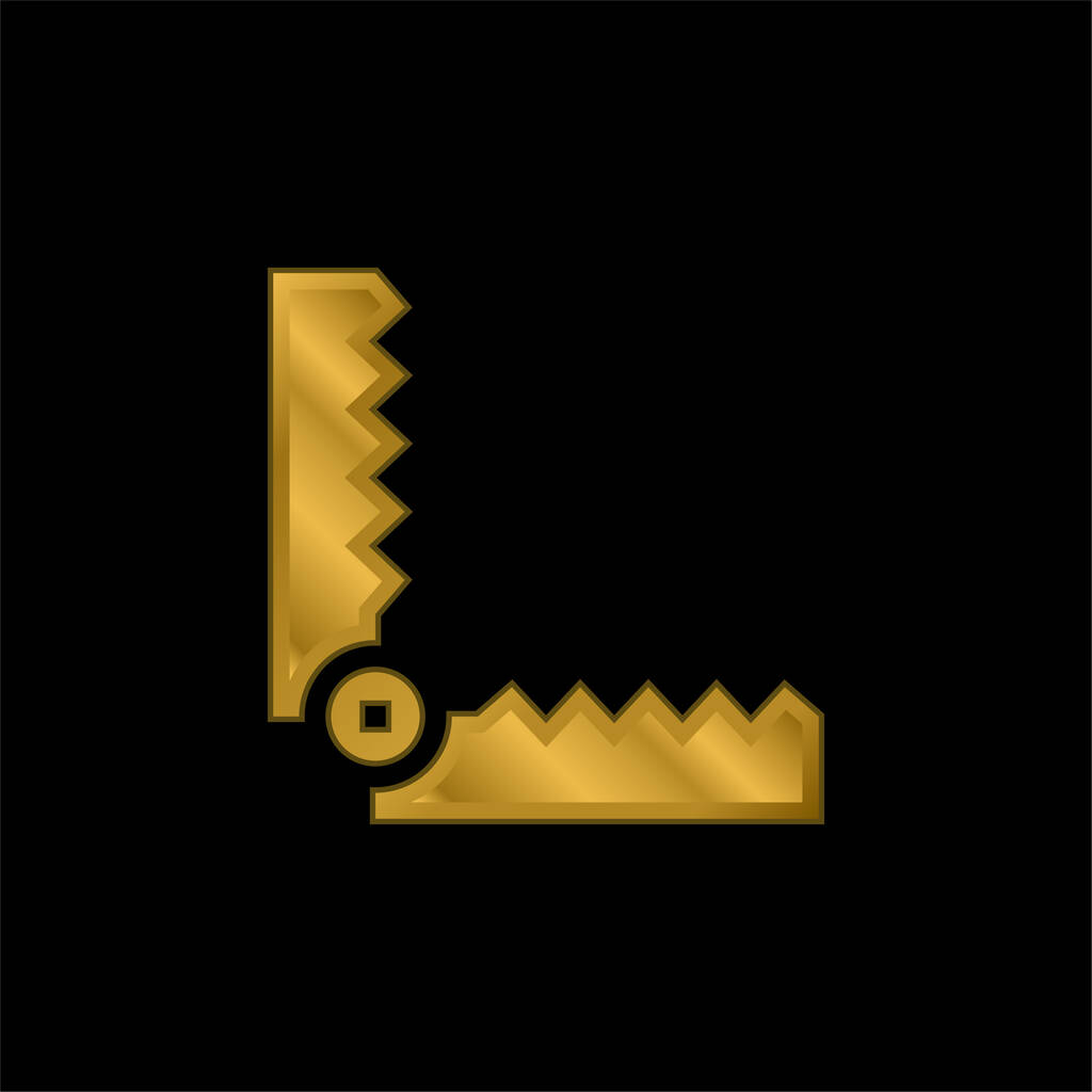 Bear Trap gold plated metalic icon or logo vector - Vector, Image