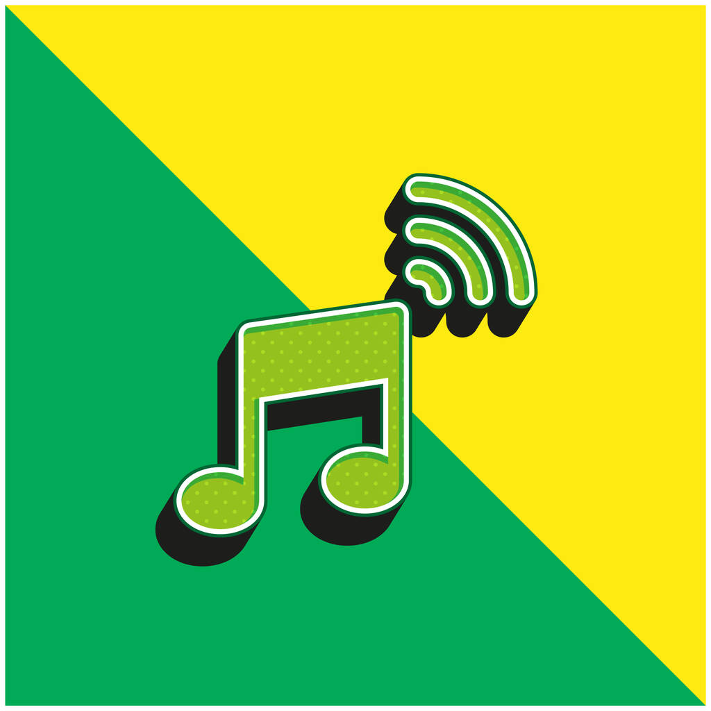 Audio Zöld és sárga modern 3D vektor ikon logó - Vektor, kép