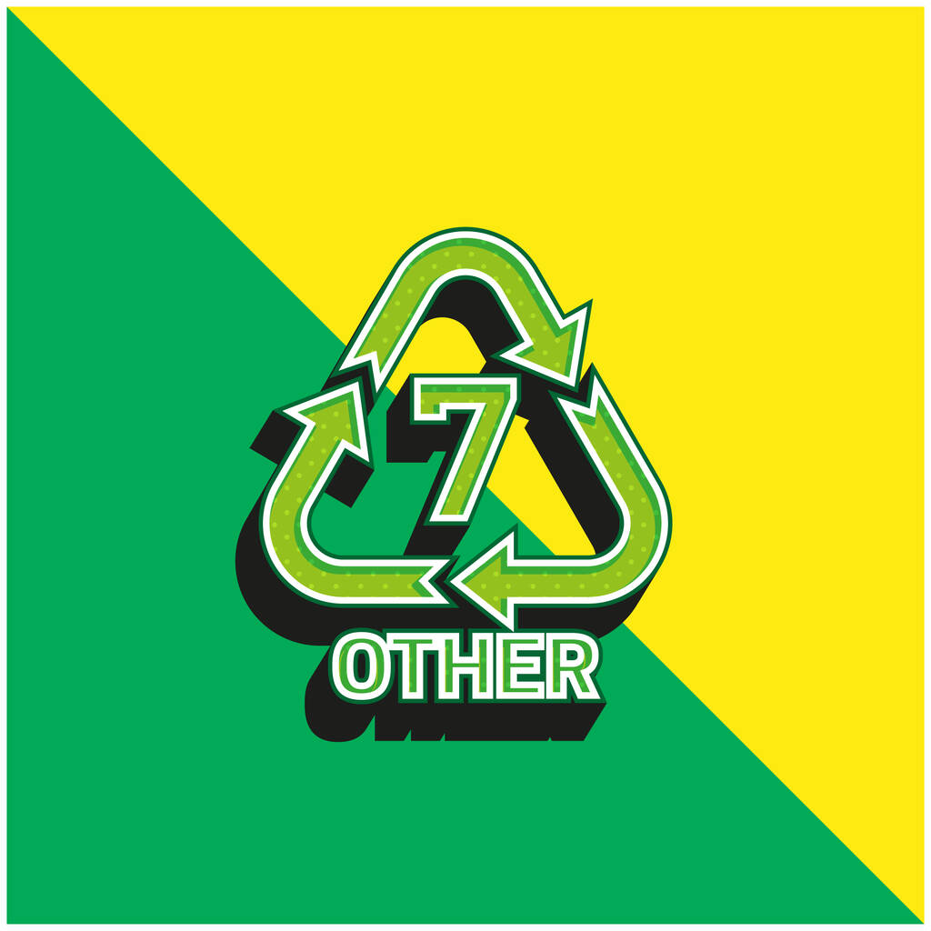 7 Ander Groen en geel modern 3D vector icoon logo - Vector, afbeelding