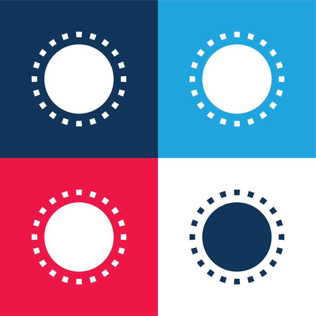Aparência azul e vermelho conjunto de ícones mínimos de quatro cores - Vetor, Imagem