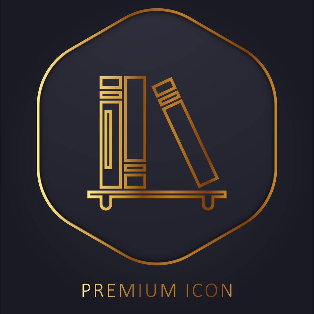 Книги золотой линии премиум логотип или значок - Вектор,изображение