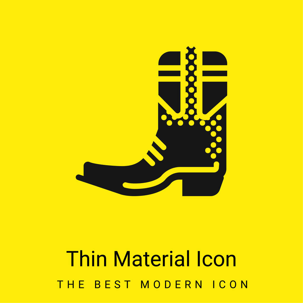 Boot minimaal helder geel materiaal icoon - Vector, afbeelding