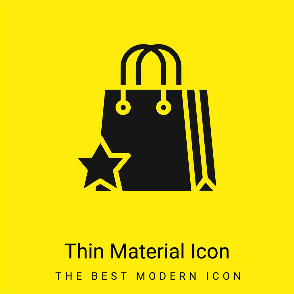 Toevoegen aan favorieten Minimaal fel geel materiaal icoon - Vector, afbeelding