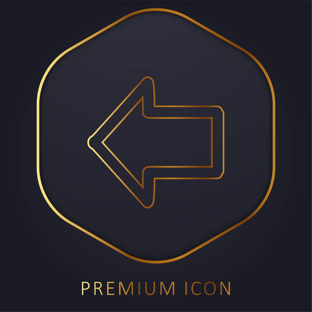 Pfeil zeigt nach links Gezeichnete Umrisse Goldene Linie Premium-Logo oder Symbol - Vektor, Bild