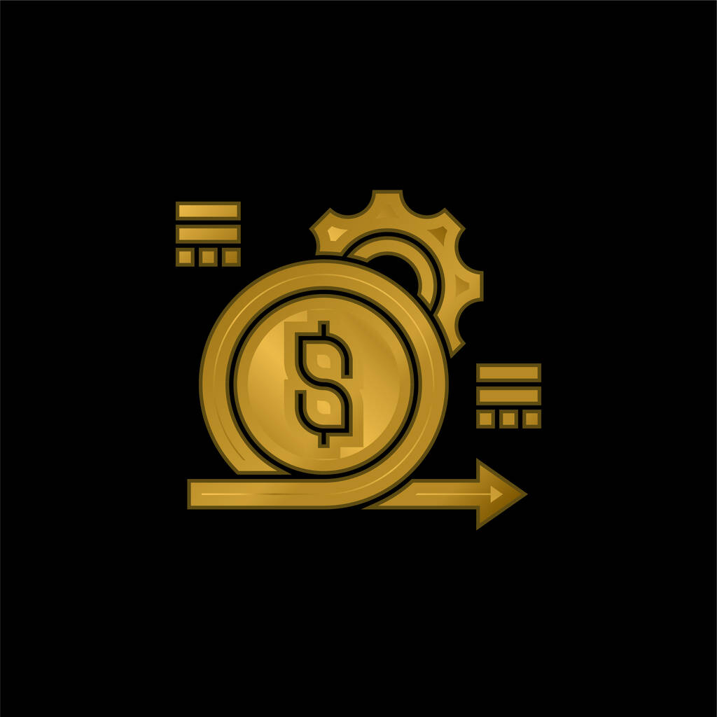Ágil chapado en oro icono metálico o logotipo vector - Vector, Imagen