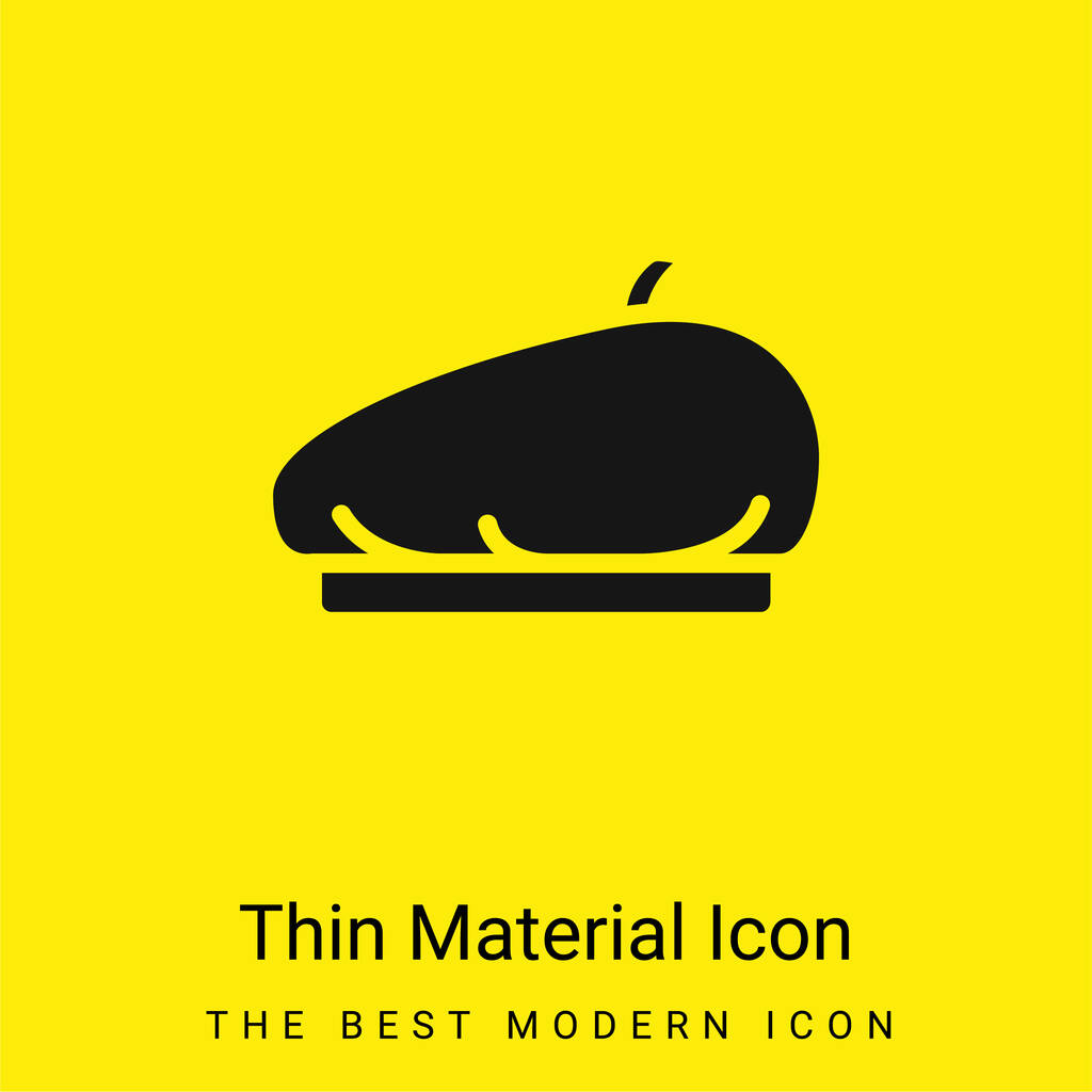 Beret minimális fényes sárga anyag ikon - Vektor, kép