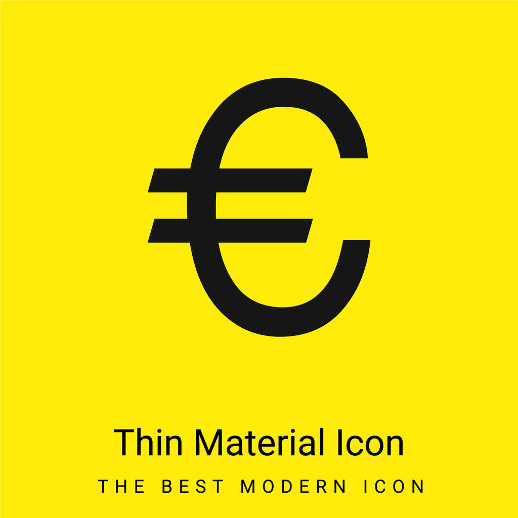Μεγάλο σύμβολο Ευρώ ελάχιστο φωτεινό κίτρινο υλικό εικονίδιο - Διάνυσμα, εικόνα