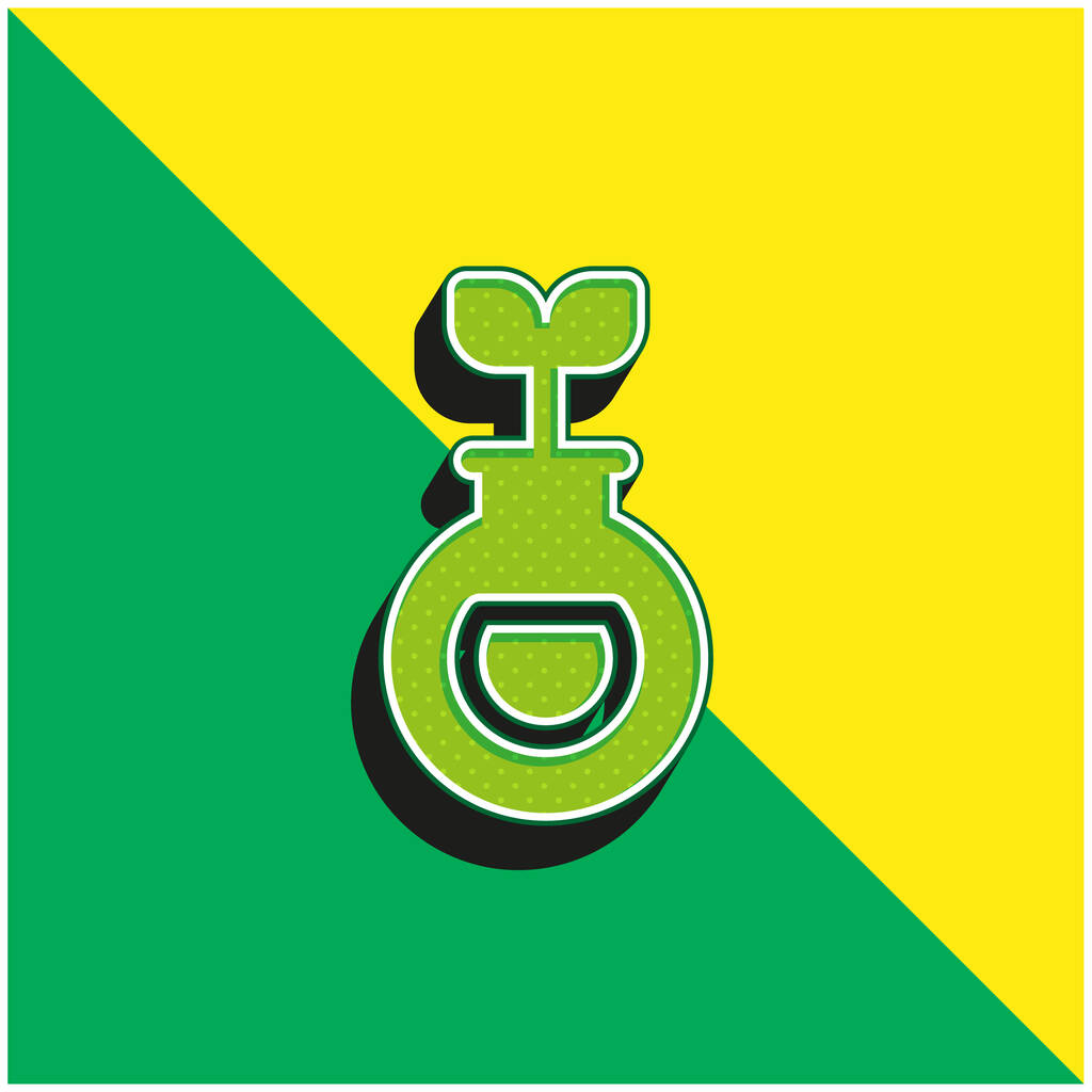 Biologie Logo vectoriel 3D moderne vert et jaune - Vecteur, image