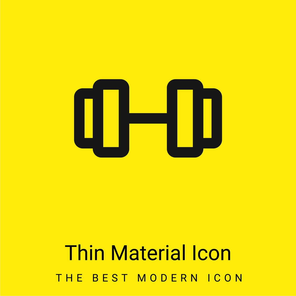 Barbell minimal bright yellow material icon - Vector, Image