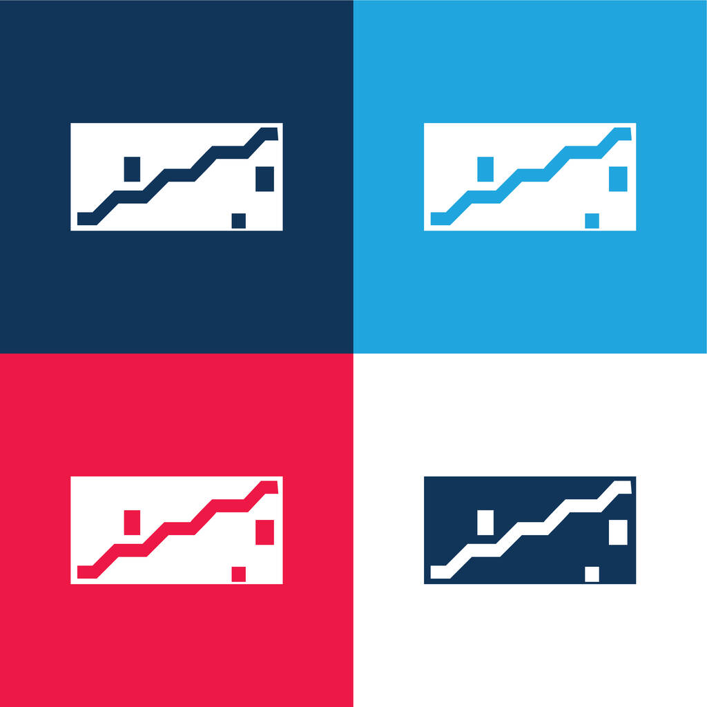Art blu e rosso quattro colori set icona minimale - Vettoriali, immagini