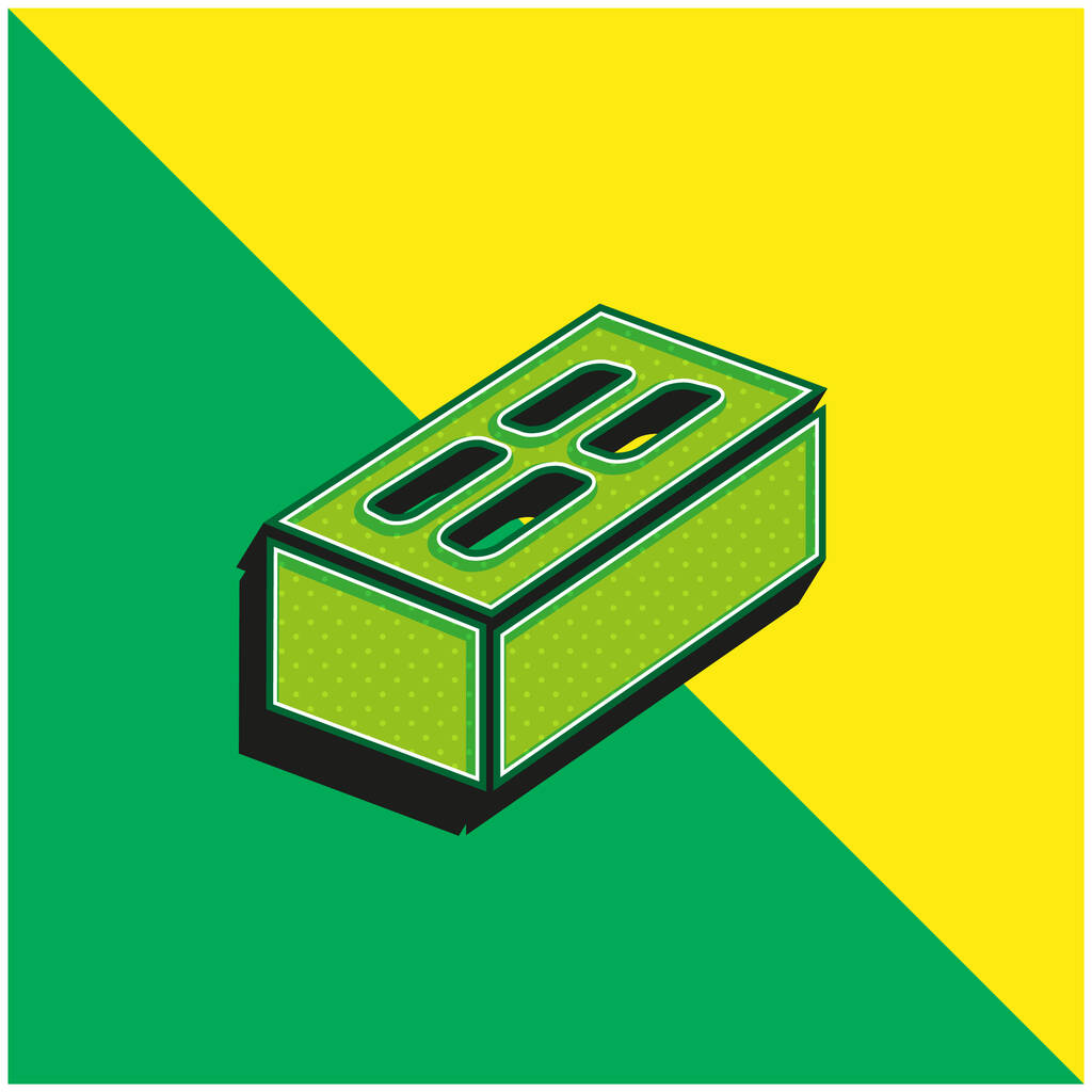 Brick Green and yellow modern 3d vector icon logo - Vector, Image