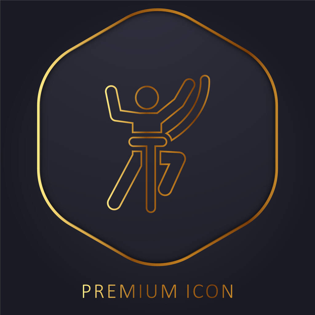 Aventura línea de oro logotipo premium o icono - Vector, Imagen