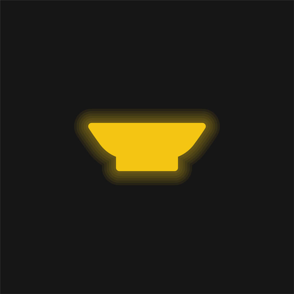 Tazón amarillo brillante icono de neón - Vector, imagen