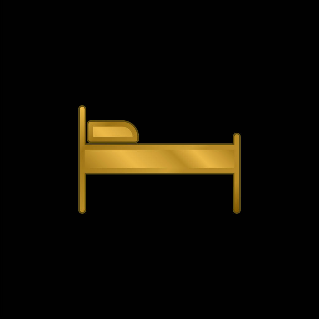Κρεβατοκάμαρα επιχρυσωμένο μεταλλικό εικονίδιο ή λογότυπο διάνυσμα - Διάνυσμα, εικόνα