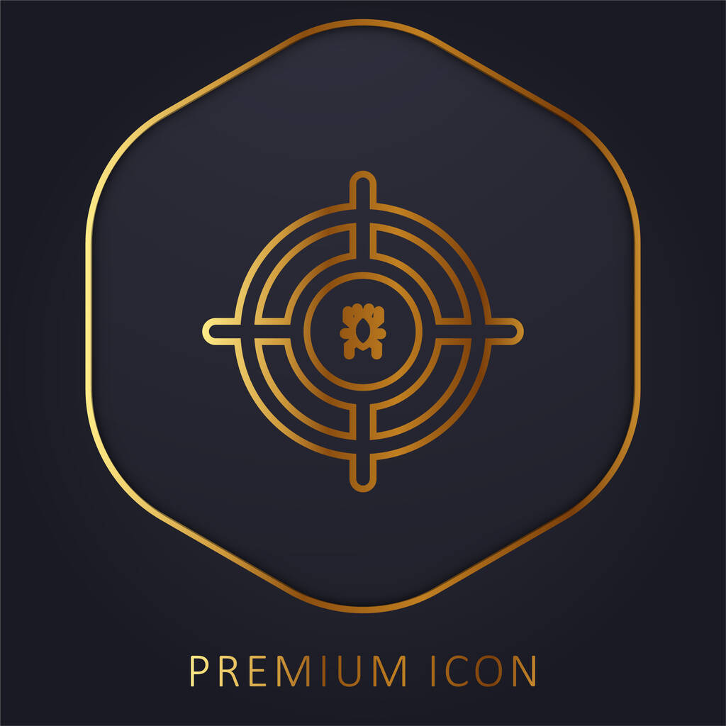 Logo o icona premium della linea dorata antivirus - Vettoriali, immagini