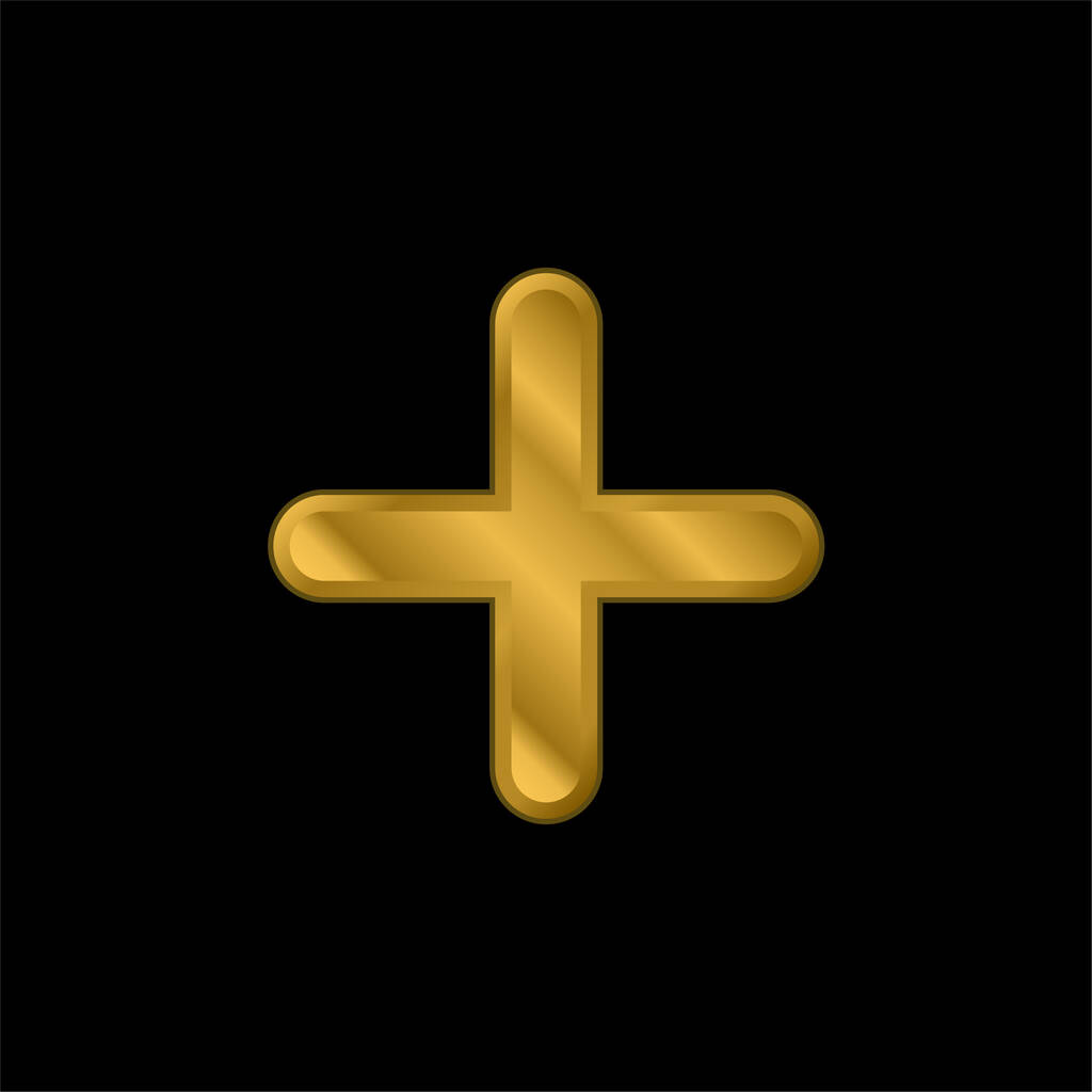 Προσθήκη Πυκνό Σύμβολο επίχρυσο μεταλλικό εικονίδιο ή το λογότυπο διάνυσμα - Διάνυσμα, εικόνα