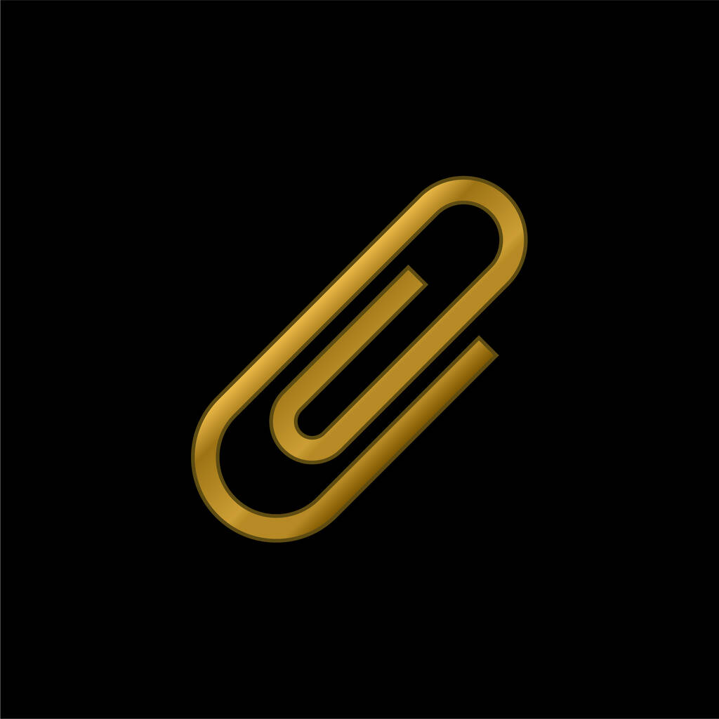 Attached gold plated metalic icon or logo vector - Vector, Image