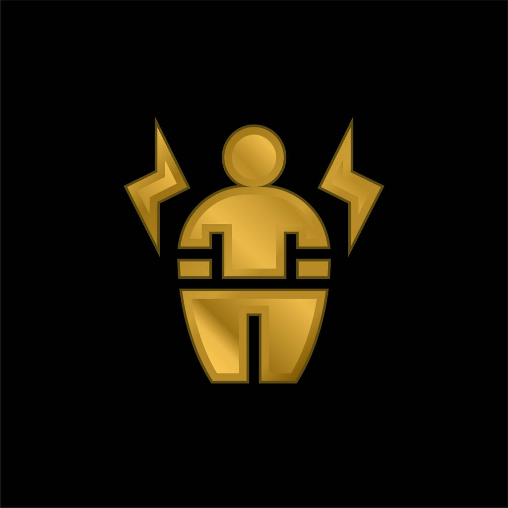 Σώμα Θετικό επιχρυσωμένο μεταλλικό εικονίδιο ή φορέας λογότυπου - Διάνυσμα, εικόνα